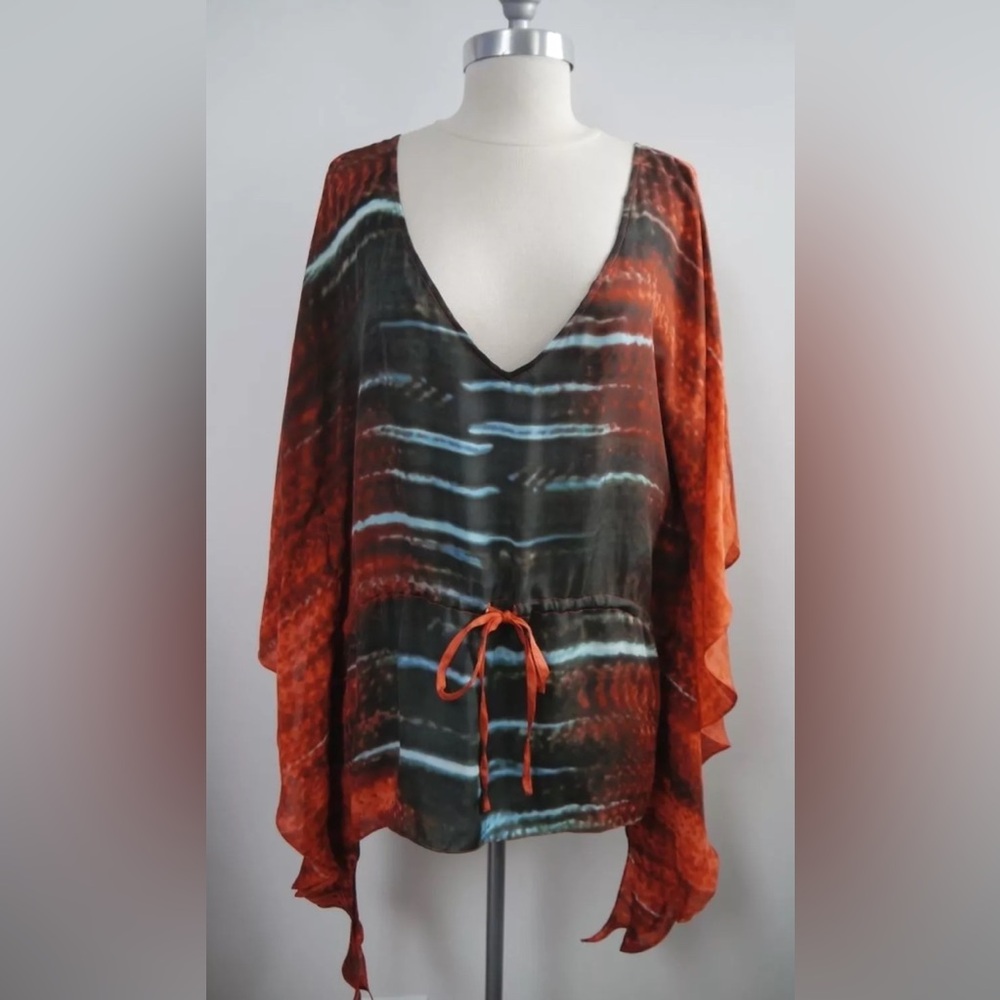 Haute Hippie Sheer Tie-Dye Boho Top – XS